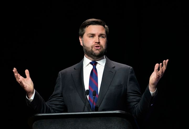 Senate Republican candidate J.D. Vance answers a question during Ohio's U.S. Senate Republican Primary debate, March 28, at Central State University in Wilberforce, Ohio.