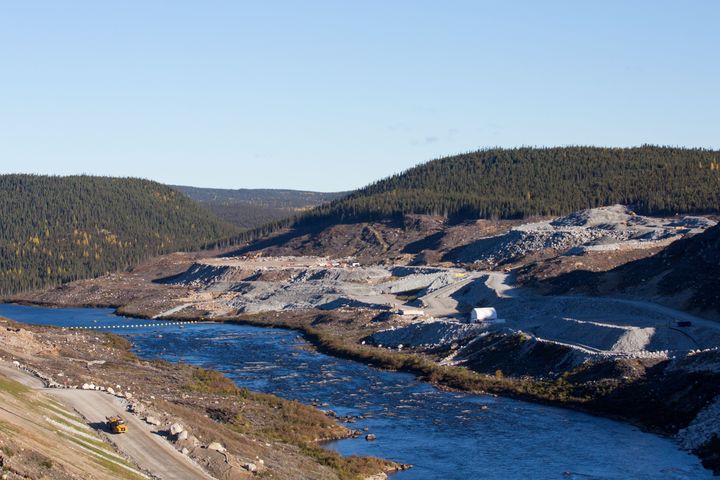 A view of the Romaine River before it enters Hydro-Quebec's Romaine 4 hydroelectric dam in the Côte-Nord Administrative Region of Quebec, Canada, on October 5, 2018. It's one of a handful of new dams under construction. 