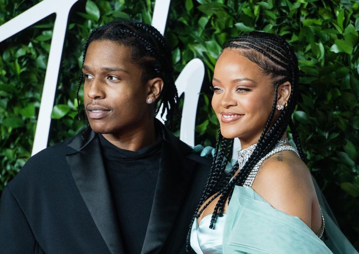 Rihanna y el cantante ASAP Rocky en diciembre de 2019.