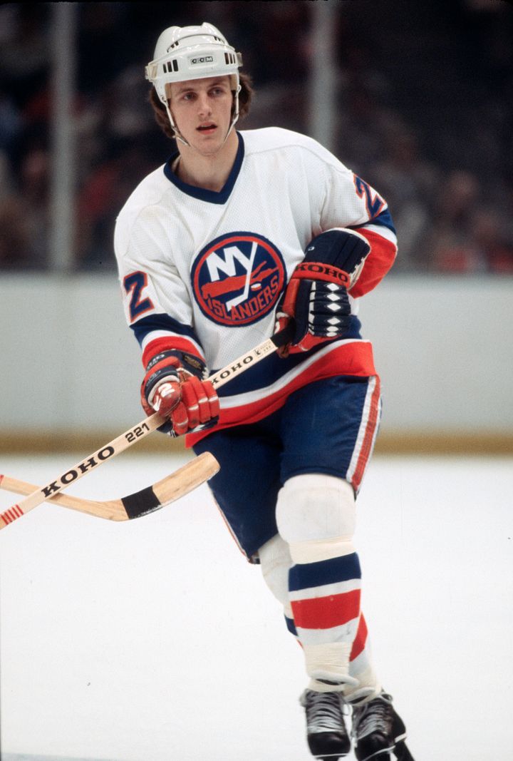No. 22 Mike Bossy of the New York Islanders skates during an NHL game circa 1978 at the Nassau Veterans Memorial Coliseum in Uniondale, New York.