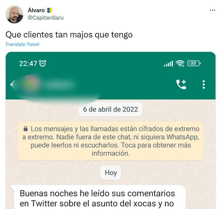 Captura de pantalla del tuit.
