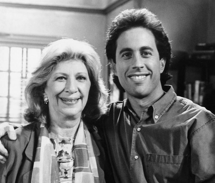 Liz Sheridan as Helen Seinfeld and Jerry Seinfeld as Jerry Seinfeld in "Seinfeld."