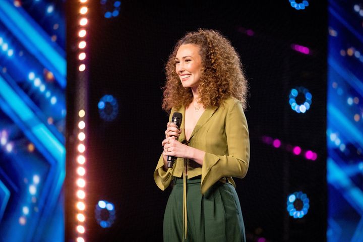 Loren Allred on the BGT stage