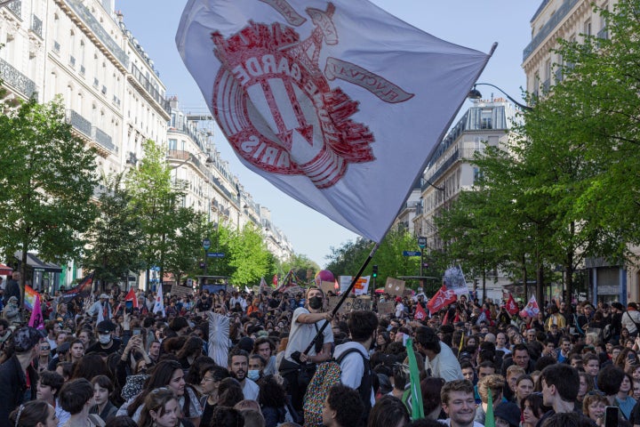 Manifestación contra la extrema derecha y Marine Le Pen en París.