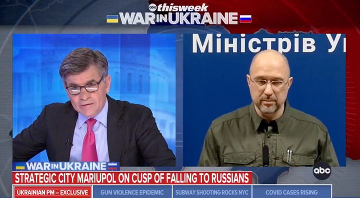Ukrainian Prime Minister Denys Shmyhal tells ABC's "This Week" that the besieged city of Mariupol has not yet fallen to Russian forces despite defying Moscow's deadline to surrender the devastated port city.
