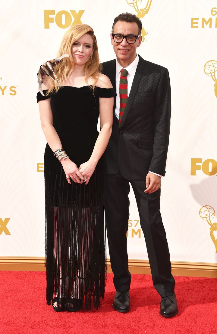 Natasha Lyonne and Fred Armisen attend the Emmy Awards together ini2015
