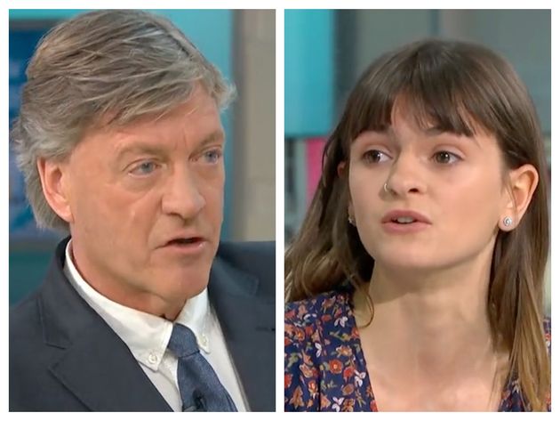 イギリスの朝番組で対峙したキャスター（左）と環境活動家（右）