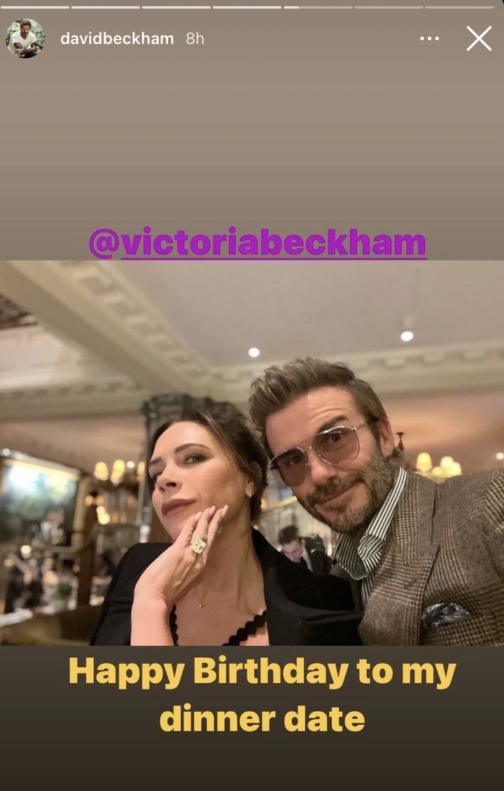Victoria and David enjoyed a birthday meal