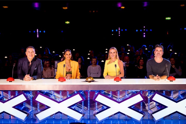 Simon with David Walliams, Alesha Dixon and Amanda Holden on Britain's Got Talent