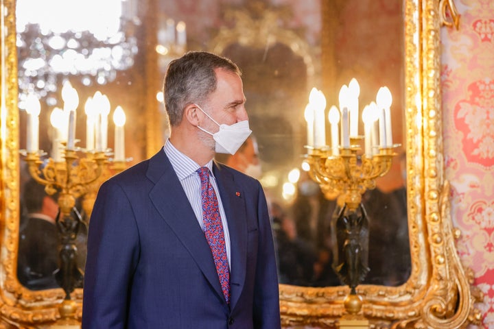 El rey Felipe VI, durante una recepción a Carlos Alvarado Quesada.