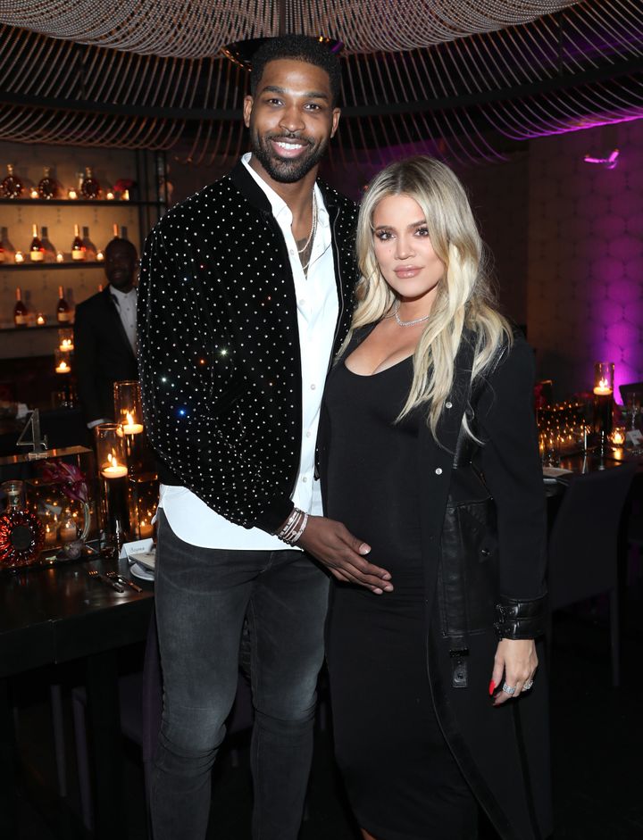 Tristan Thompson and Khloe Kardashian at Beauty & Essex on Feb.  17, 2018, in Los Angeles.