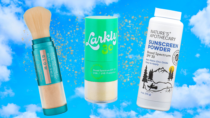 <a href="https://go.skimresources.com/?id=38395X987171&xs=1&xcust=powderedsunscreen-griffinwynne-041822-625d69ace4b06c2ea32d09a9&url=https%3A%2F%2Fwww.colorescience.com%2Fproducts%2Fsunforgettable-total-protection-brush-on-shield-glow-spf-50" target="_blank" role="link" rel="sponsored" class=" js-entry-link cet-external-link" data-vars-item-name="Glow powdered sunscreen from Colorescience" data-vars-item-type="text" data-vars-unit-name="625d69ace4b06c2ea32d09a9" data-vars-unit-type="buzz_body" data-vars-target-content-id="https://go.skimresources.com/?id=38395X987171&xs=1&xcust=powderedsunscreen-griffinwynne-041822-625d69ace4b06c2ea32d09a9&url=https%3A%2F%2Fwww.colorescience.com%2Fproducts%2Fsunforgettable-total-protection-brush-on-shield-glow-spf-50" data-vars-target-content-type="url" data-vars-type="web_external_link" data-vars-subunit-name="article_body" data-vars-subunit-type="component" data-vars-position-in-subunit="0">Glow powdered sunscreen from Colorescience</a>, <a href="https://www.amazon.com/Larkly-SPF-Mineral-Powder-Sunscreen/dp/B08VJK1HK3?tag=griffinwynne-20&ascsubtag=625d69ace4b06c2ea32d09a9%2C-1%2C-1%2Cd%2C0%2C0%2Chp-fil-am%3D0" target="_blank" role="link" data-amazon-link="true" rel="sponsored" class=" js-entry-link cet-external-link" data-vars-item-name="Larkly powdered sunscreen" data-vars-item-type="text" data-vars-unit-name="625d69ace4b06c2ea32d09a9" data-vars-unit-type="buzz_body" data-vars-target-content-id="https://www.amazon.com/Larkly-SPF-Mineral-Powder-Sunscreen/dp/B08VJK1HK3?tag=griffinwynne-20&ascsubtag=625d69ace4b06c2ea32d09a9%2C-1%2C-1%2Cd%2C0%2C0%2Chp-fil-am%3D0" data-vars-target-content-type="url" data-vars-type="web_external_link" data-vars-subunit-name="article_body" data-vars-subunit-type="component" data-vars-position-in-subunit="1">Larkly powdered sunscreen</a> and <a href="https://www.amazon.com/Oxide-Sunscreen-Powder-Biodegradable-reefs/dp/B08128PBQG?tag=griffinwynne-20&ascsubtag=625d69ace4b06c2ea32d09a9%2C-1%2C-1%2Cd%2C0%2C0%2Chp-fil-am%3D0" target="_blank" role="link" data-amazon-link="true" rel="sponsored" class=" js-entry-link cet-external-link" data-vars-item-name="Nature's Apothecary powdered sunscreen." data-vars-item-type="text" data-vars-unit-name="625d69ace4b06c2ea32d09a9" data-vars-unit-type="buzz_body" data-vars-target-content-id="https://www.amazon.com/Oxide-Sunscreen-Powder-Biodegradable-reefs/dp/B08128PBQG?tag=griffinwynne-20&ascsubtag=625d69ace4b06c2ea32d09a9%2C-1%2C-1%2Cd%2C0%2C0%2Chp-fil-am%3D0" data-vars-target-content-type="url" data-vars-type="web_external_link" data-vars-subunit-name="article_body" data-vars-subunit-type="component" data-vars-position-in-subunit="2">Nature's Apothecary powdered sunscreen.</a>