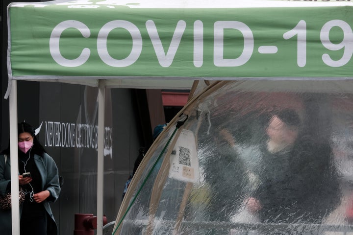 Un punto de test covid en Nueva York