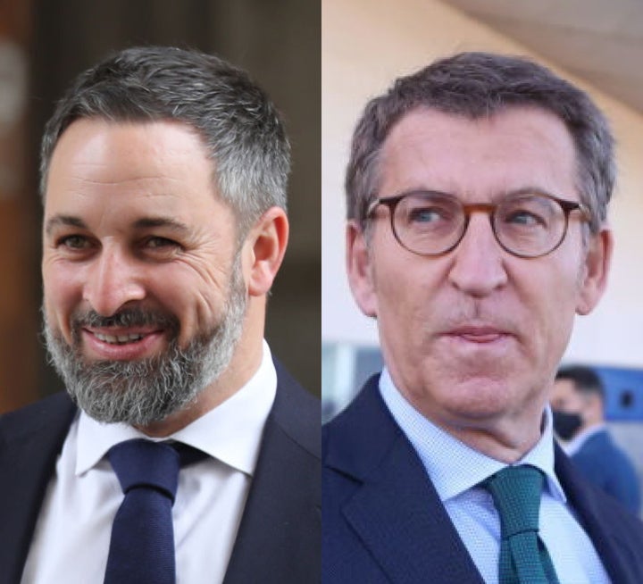 El líder de Vox, Santiago Abascal, y el del PP, Alberto Núñez Feijóo; en sendas fotos de archivo.