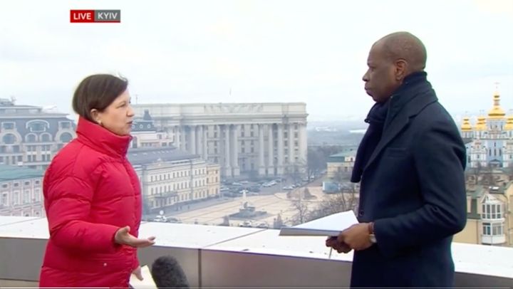 Journalists Lyse Doucet and Clive Myrie reporting from Kyiv