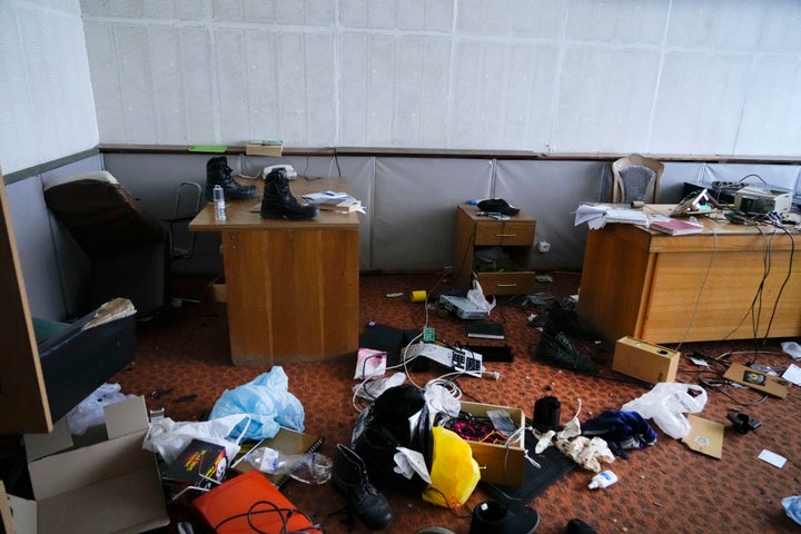Russia's Chernobyl Seizure Seen As Nuclear Danger 'Nightmare' 16 A state office building near the Chernobyl nuclear power plant is scattered with debris after Russian soldiers hurriedly left in Chernobyl, Ukraine, on April 16, 2022.