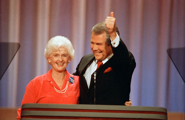 Dede Robertson, the wife of religious broadcaster Pat Robertson and a founding board member of the Christian Broadcasting Network, died Tuesday.