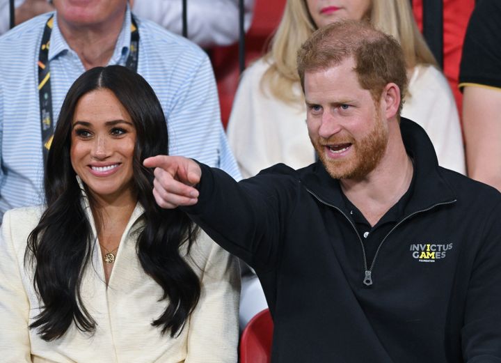 Prince Harry and Meghan attend the sitting volleyball event during the Invictus Games at Zuiderpark in The Hague, Netherlands.