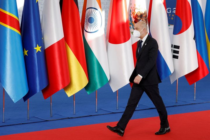 Ο Ρώσος υπουργός Οικονομικών Αντον Σιλουανόφ φτάνει για τη σύνοδο των ηγετών της G20 στη Ρώμη, Ιταλία, 30 Οκτωβρίου 2021.