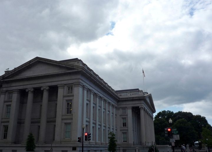 Το κτίριο του Υπουργείου Οικονομικών των ΗΠΑ εμφανίζεται στην Ουάσιγκτον, 29 Σεπτεμβρίου 2008
