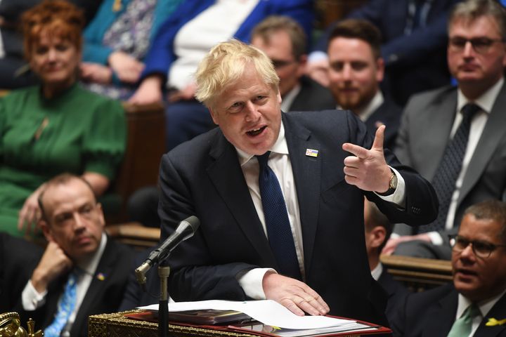 Boris Johnson speaks during prime minister's questions.