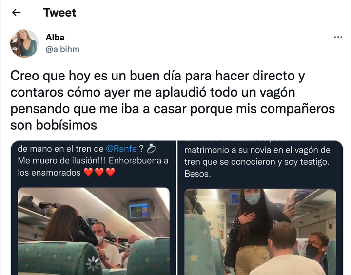 Tuit de @albihim sobre la petición de boda.