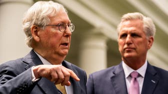 WASHINGTON, DC  May 12, 2021:

Senate Republican leader Mitch McConnell and House of Representatives Republican leader Kevin McCarthy speak with the press following a meeting With US President Joe Biden in the Oval Office at the White House on May 12, 2021.

(Photo by Demetrius Freeman/The Washington Post via Getty Images)