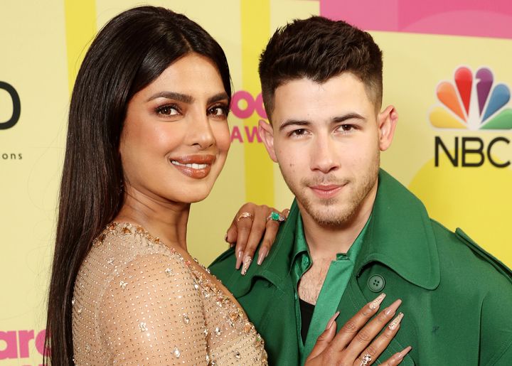 Priyanka Chopra and Nick Jonas at the 2021 Billboard Music Awards.