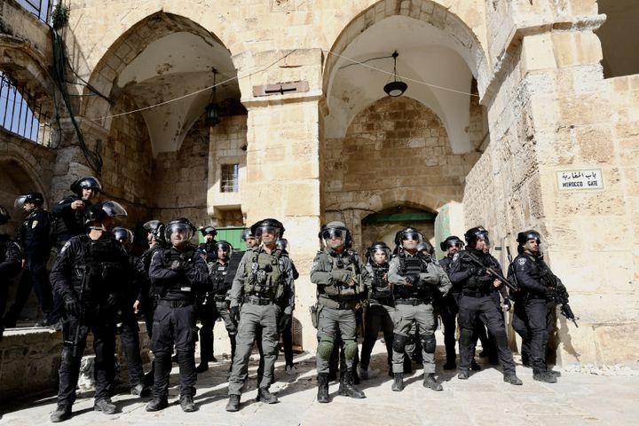 Israeli forces raided the Al-Aqsa mosque after a morning prayer in the Old City of East Jerusalem on Friday after a rock-throwing incident with Palestinian youths.