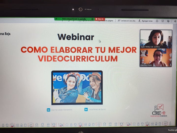 Imagen de un taller de formación de Cruz Roja por videoconferencia.