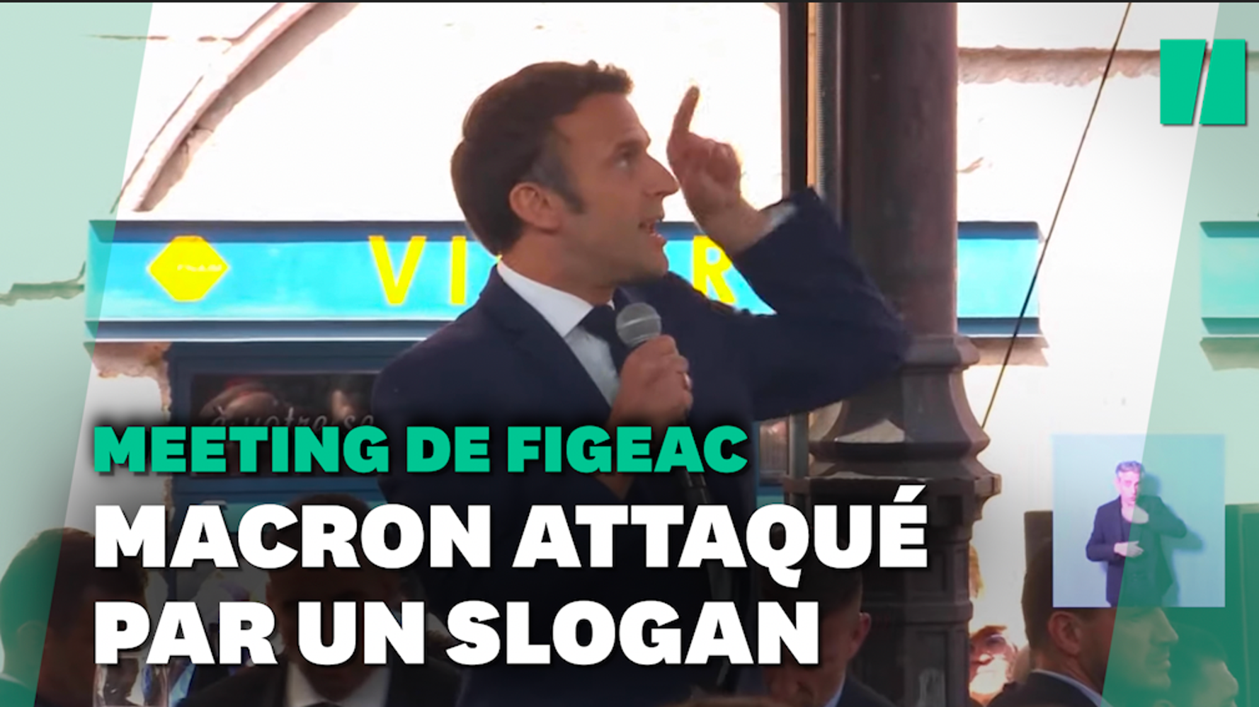 Lors de son meeting à Figeac, Macron interpellé sur la place du privé