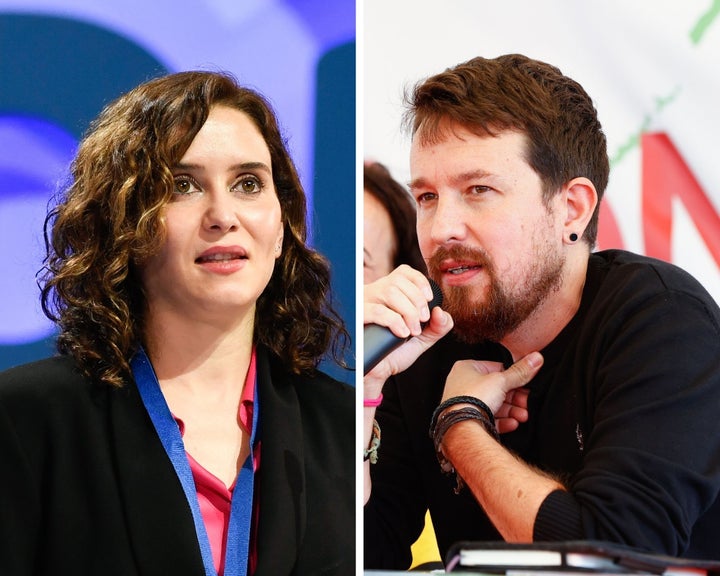 Pablo Iglesias e Isabel Díaz Ayuso.