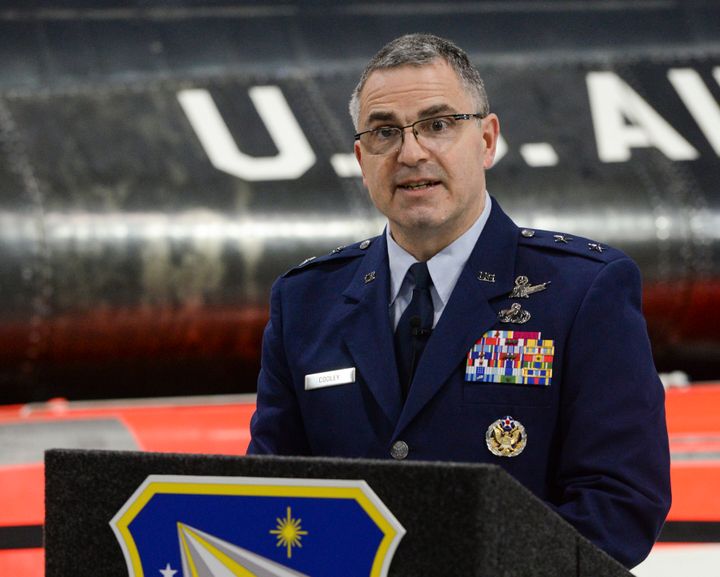 U.S. Air Force Maj. Gen. William T. Cooley has been convicted by a military judge of one of three specifications of abusive sexual contact in the first-ever military trial of an Air Force general. (Wesley Farnsworth/U.S. Air Force via AP)