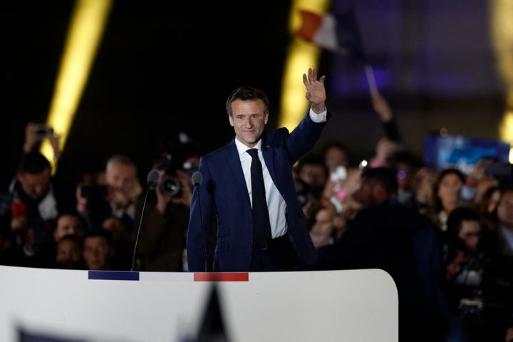Macron celebra su victoria frente a Le Pen