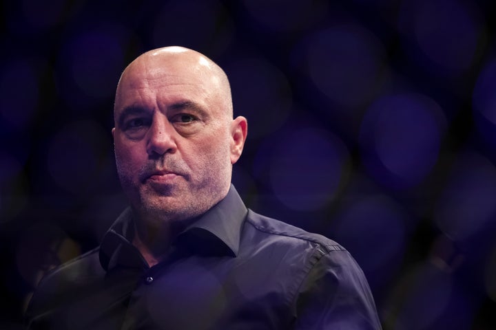 Joe Rogan during the UFC 273 event at VyStar Veterans Memorial Arena on April 09, 2022 in Jacksonville, Florida. (Photo by James Gilbert/Getty Images)