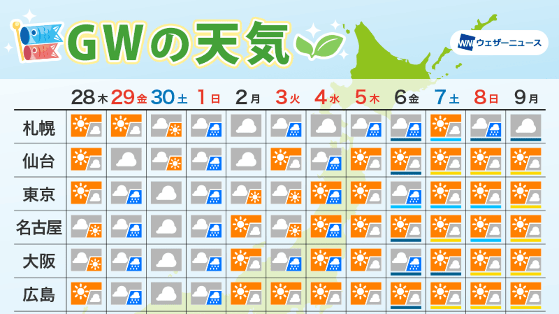 ゴールデンウィークの天気は 前半は広範囲で雨 気温は終盤ほど高めと予想 ハフポスト News ゴールデンウィークの天気は 前半は広範囲で雨 気温は終盤ほど高めと予想 ハフポスト News