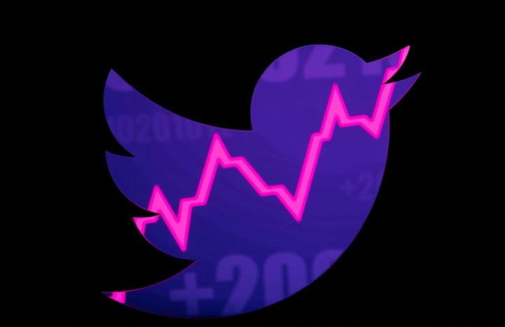 Ilustración del logo de Twitter y un gráfico de Bolsa.