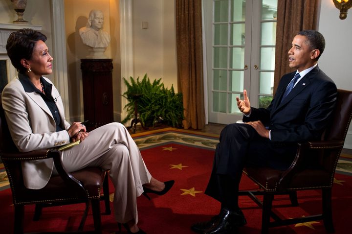 Robin Roberts interviewed President Barack Obama in 2012.