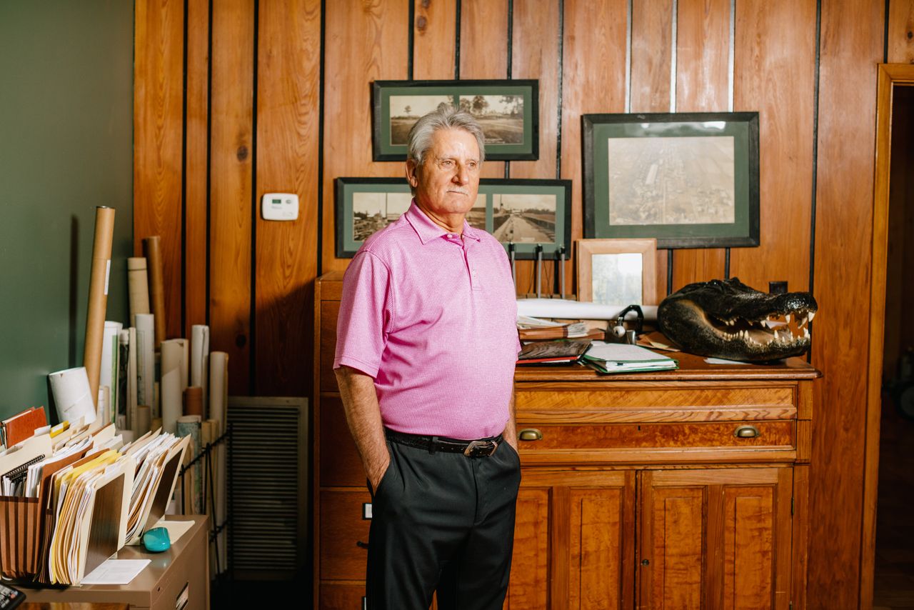 Rudy Sparks, pictured at the land office of Williams Inc. in Patterson, Louisiana, is vice president of land at the company. Williams owns tens of thousands of acres of land in the Atchafalaya Basin and leases large portions of it to oil and gas companies.
