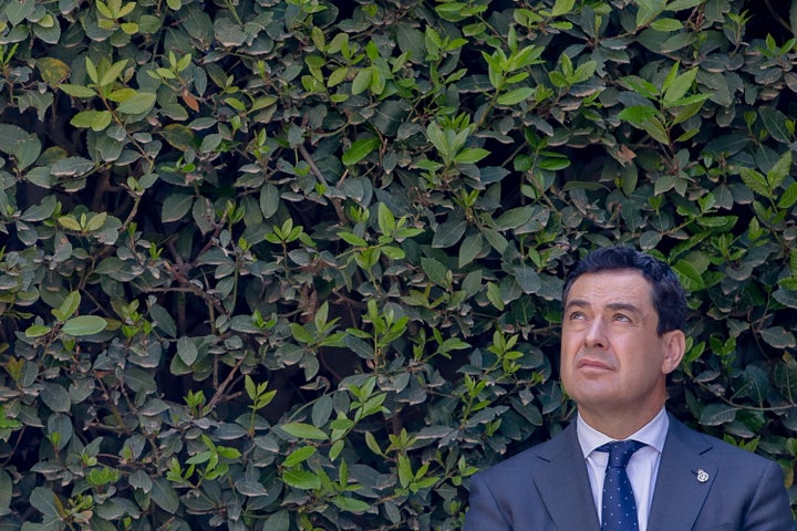 Juanma Moreno, en un momento de una comparecencia
