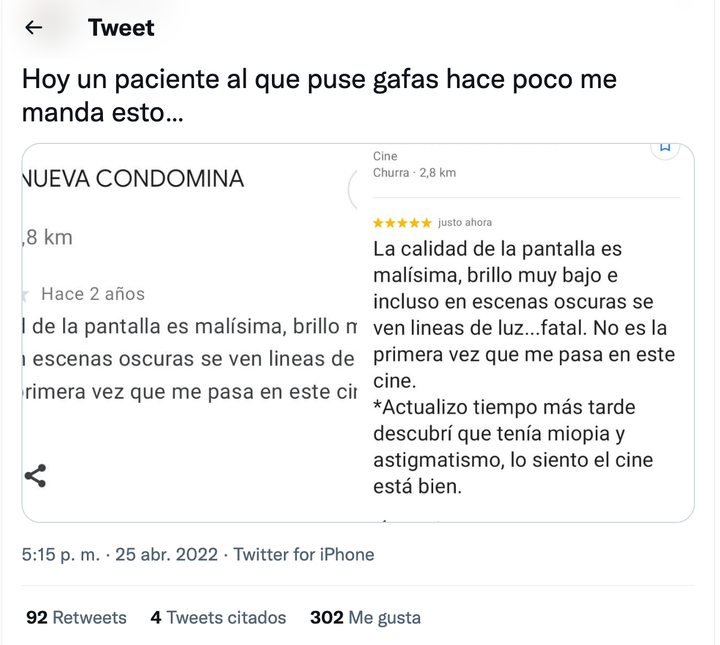 Reseña sobre un cine