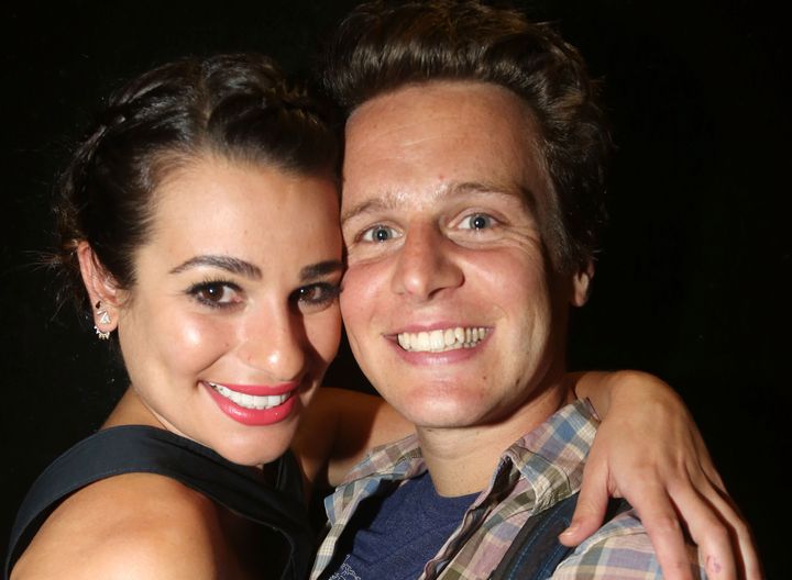Lea Michele (left) and Jonathan Groff in 2015.