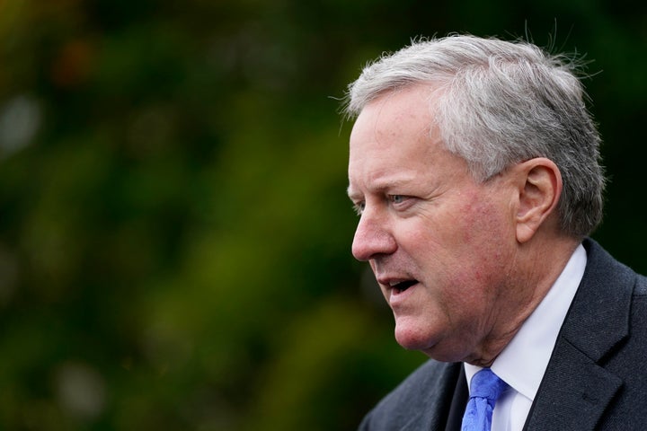 Then-White House chief of staff Mark Meadows speaks with reporters outside the White House on Oct. 26, 2020. CNN reported Monday that it had obtained more than 2,300 text messages sent and received by Meadows in the weeks surrounding the Capitol riot.