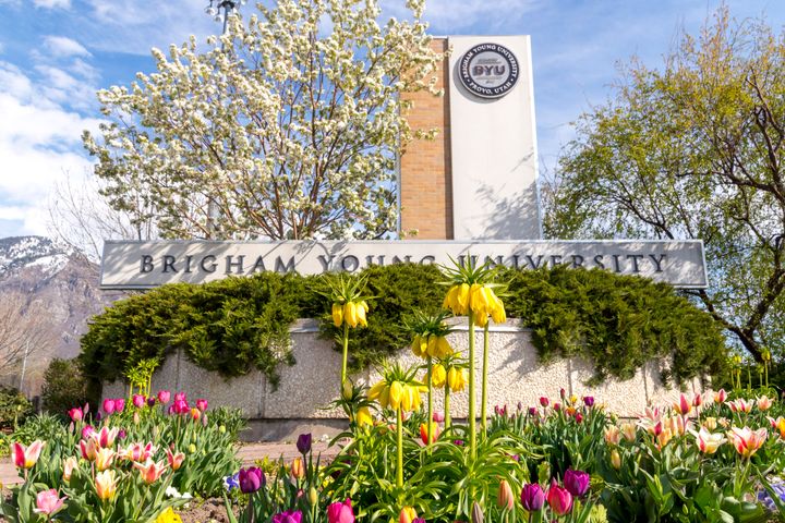 Brigham Young University, pictured, scrubbed a written ban on “homosexual behavior” from its code of conduct in early 2020 but has said that it continues to enforce its same-sex dating ban. 