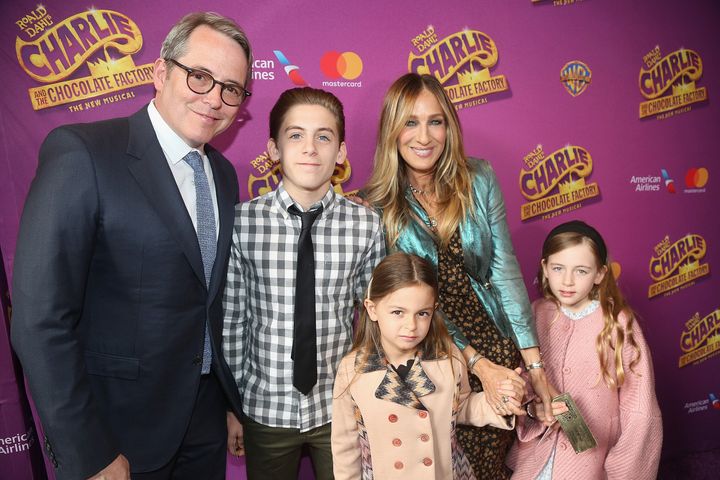 Matthew Broderick and Sarah Jessica Parker with their kids, James, Tabitha and Marion, in 2017.