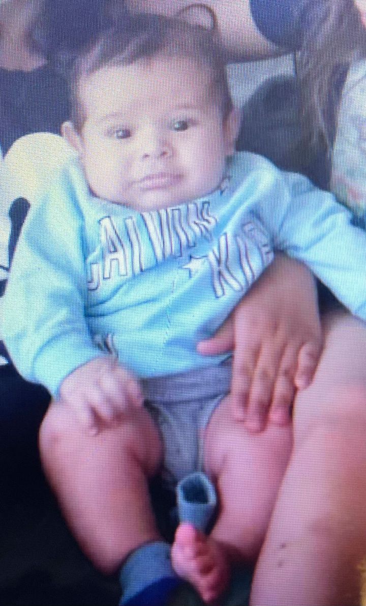 This photo released Monday, April 25, 2022, by the San Jose Police Department shows three-month old Brandon Cuellar.