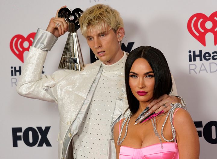 Machine Gun Kelly and Megan Fox attend the iHeartRadio Music Awards at the Dolby Theatre on May 27, 2021.