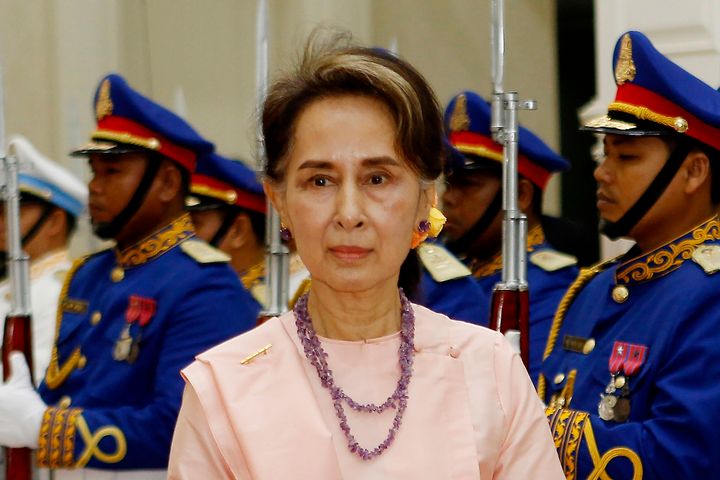 A court in Myanmar convicted Aung San Suu Kyi of corruption and sentenced her to five years in prison Wednesday.