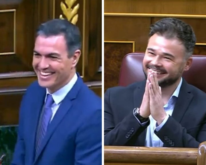 Pedro Sánchez y Gabriel Rufián.
