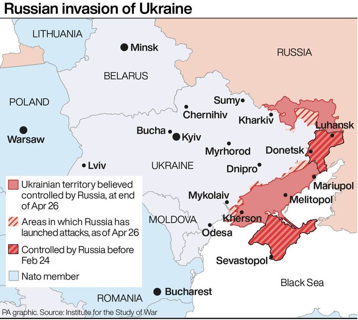 The Russian invasion of Ukraine, mapped